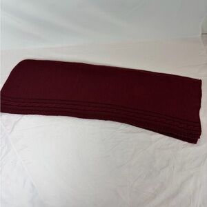 Totes Burgundy Knit Scarf Cable Trim Winter Acrylic
